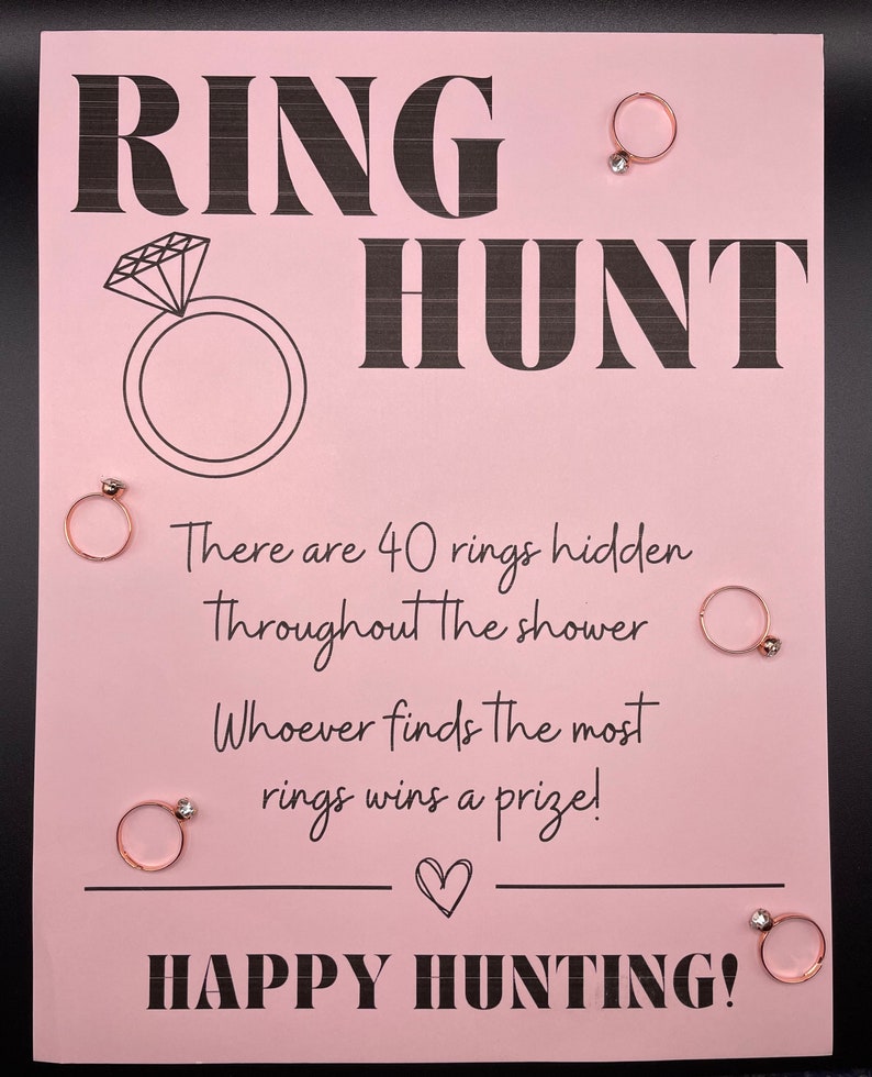 Bridal Shower RING HUNT Digital Printable Bridal Shower Games, Bridal