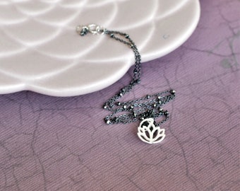 Sterling Silver Lotus Flower Necklace: Spiritual Jewelry Gift