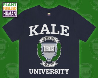 Kale University Vegan Shirt, College Sports TShirt, Gift For Vegan Student, Vegetarian Athlete T-Shirt, Varsity College Tee, Graduation Gift