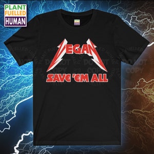 Save Em All Vegan T Shirt, Animal Liberation Shirt, Retro 80s Metal TShirt, Vintage Eighties Clothing, Save Animals Apparel, Vegetarian Tee