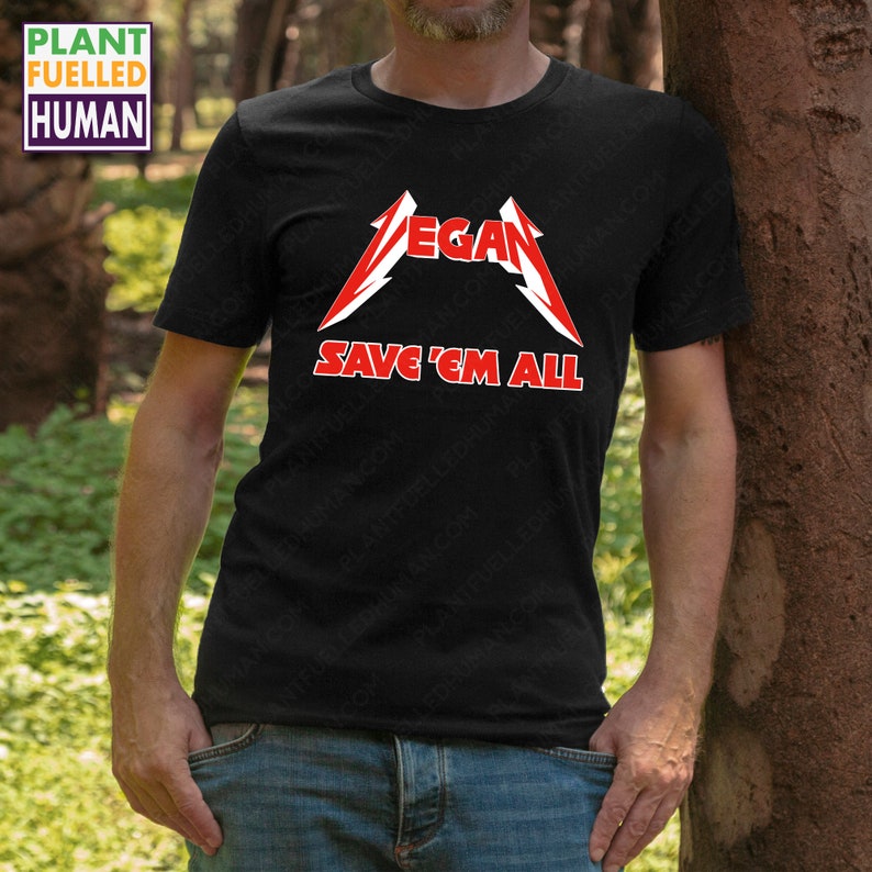 Save Em All Vegan T Shirt, Animal Liberation Shirt, Retro 80s Metal TShirt, Vintage Eighties Clothing, Save Animals Apparel, Vegetarian Tee image 3