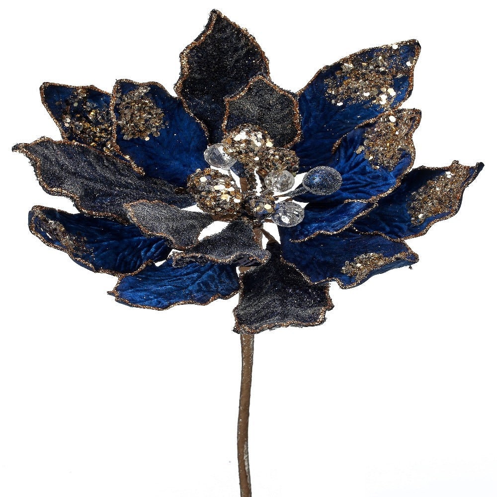 18"HX10"D HEAVY jeweled poinsettia stem