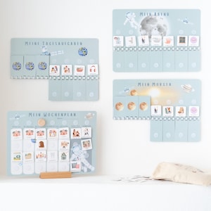 Wochenplan inkl. 3 Routinepläne Weltall Kinder Tagesroutinen Montessori Routinen Routineplan Tagesplan A4 Kindergarten Schule Bildkarten