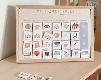 Wochenplan Kinder Planung Bunt Montessori Routinen A4 Kindergarten Schule