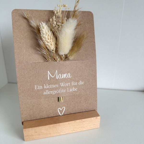 Muttertag Geschenkbox Grußkarte Mama Muttertagsgeschenk Postkarte Trockenblumen Karte