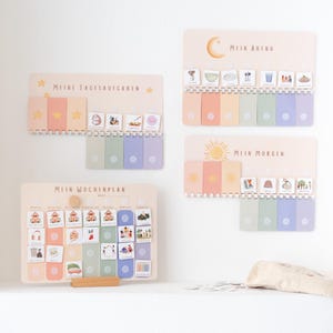Wochenplan inkl. 3 Routinepläne Bunt Kinder Tagesroutinen Montessori Routinen Routineplan Tagesplan A4 Kindergarten Schule Bildkarten