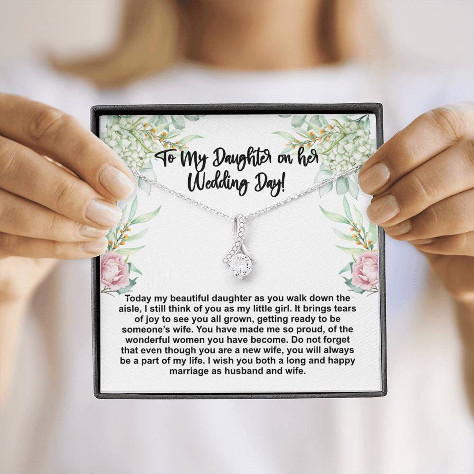 Bride Gift From Mom to Daughter, Wedding Gift to My Daughter, Forever Love Necklace, Gift for