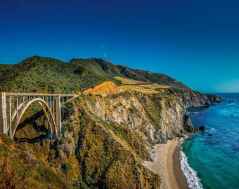Bixby Bridge Photo | California Coast Canvas Art | Big Sur Coast | Canvas Wall Art | California Sunset | Travel Photography