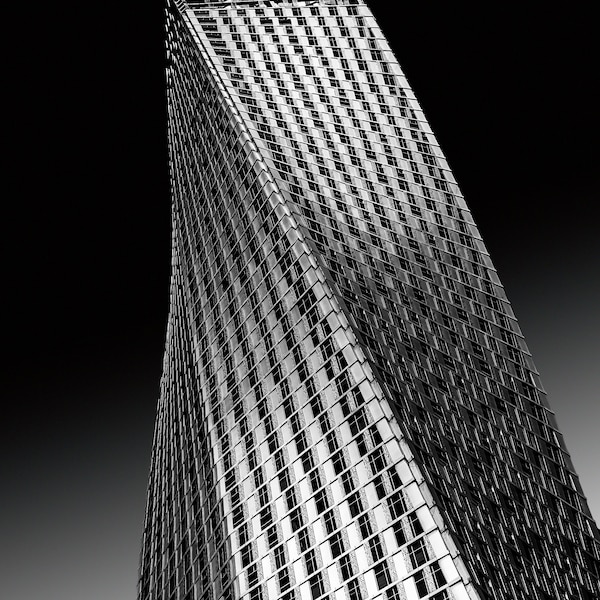 Architecture Photography on Canvas, Black White Photo, Dubai Cayan Tower, Architecture Photo Art, Dubai Photography, Canvas Wall Art