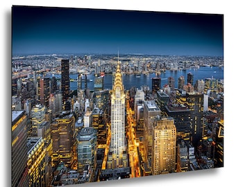 Chrysler Tower Print, New York City Skyline, Art Deco Wall Canvas, NYC Manhattan Cityscape