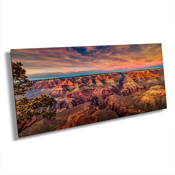 Grand Canyon Print, Sunset Red Rocks, Landscape Canvas Wall Art, Arizona Desert Nature Photography