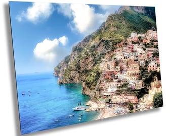 Amalfi Coast Print, Positano Wall Art, Italy Photography, Coastal Canvas, Mediterranean Beach Decor