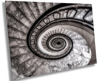 Winding Staircase Canvas Print, Black and White Wall Art, Buenos Aires Art, Architecture Photography, Canvas Print, Canvas Wall Art