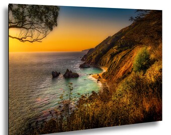 Big Sur Sunset Print, Pacific Coast Wall Art, Ocean Seascape