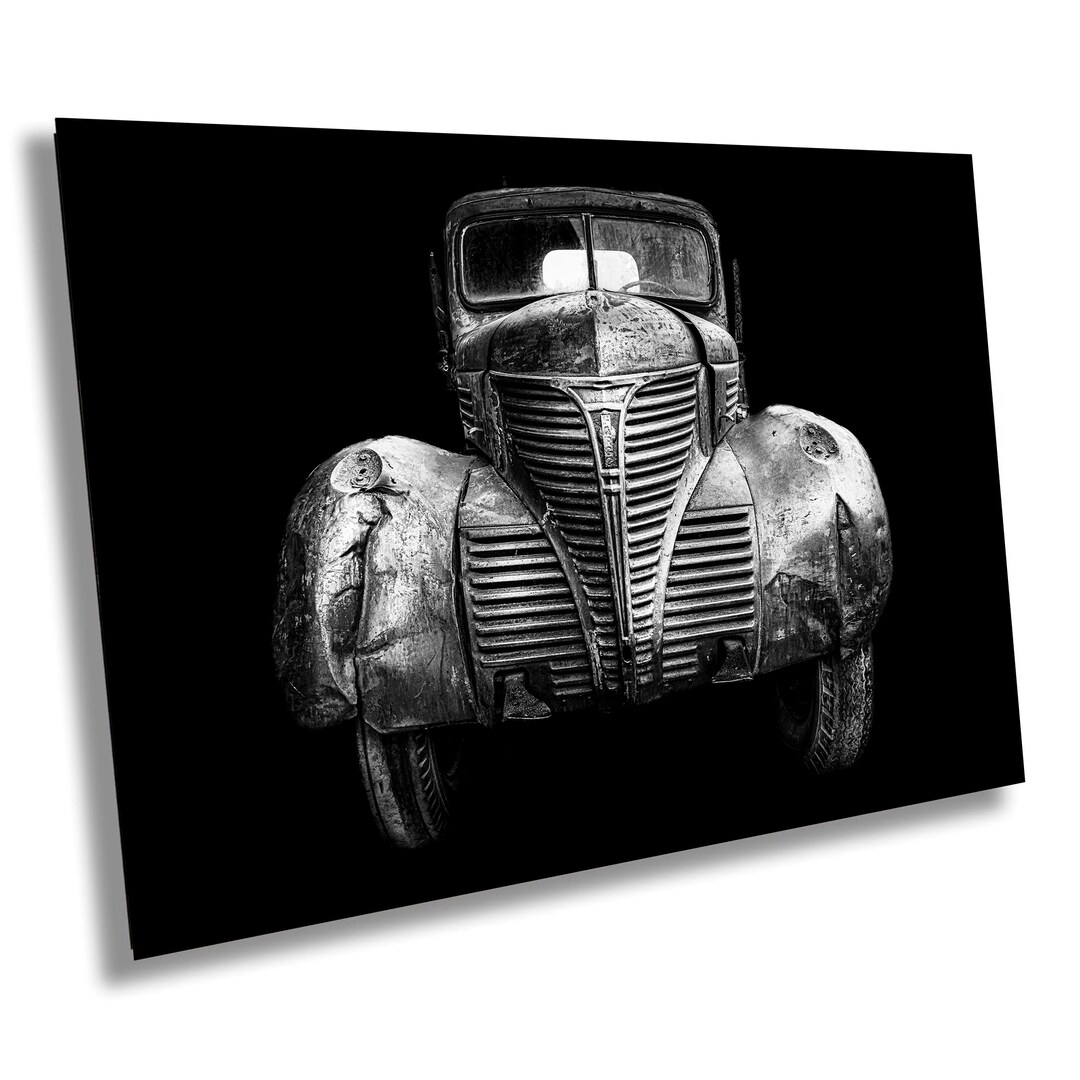 Antique Truck Print, Black and White, Toronto Distillery, Vintage