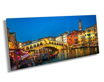 Rialto Bridge Print, Venice Fine Art, Painterly Italy Wall Decor, Grand Canal Canvas