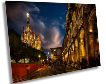 San Miguel Print, Mexiko Wandkunst, La Parroquia Kathedrale, Reisefotografie, Mexikanische Dekoration