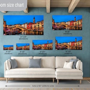 Rialto Bridge Print, Venice Wall Art, Italy Travel Decor, Grand Canal Canvas, Venetian Landmark image 3