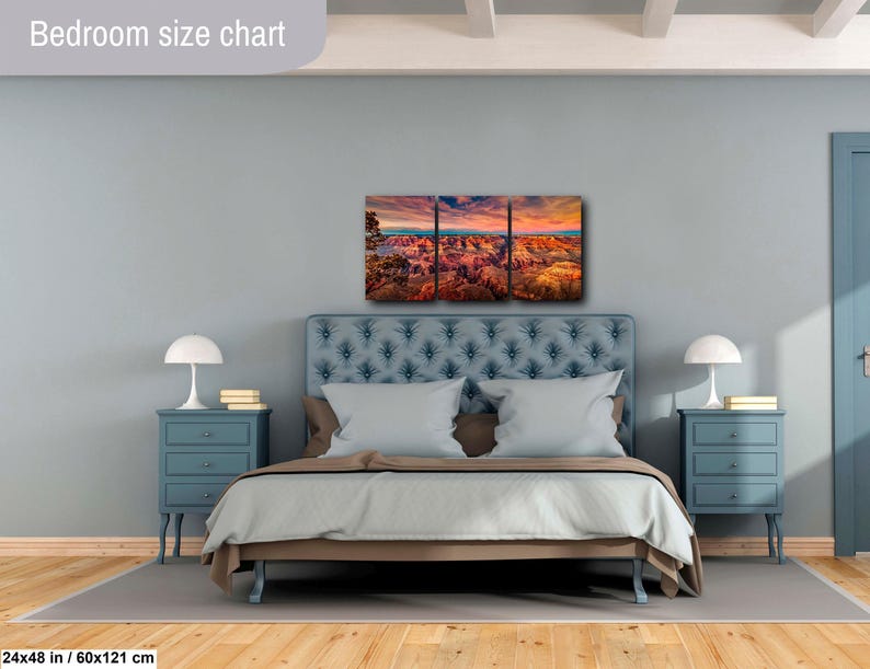 Grand Canyon Print, Sunset Red Rocks, Landscape Canvas Wall Art, Arizona Desert Nature Photography image 11