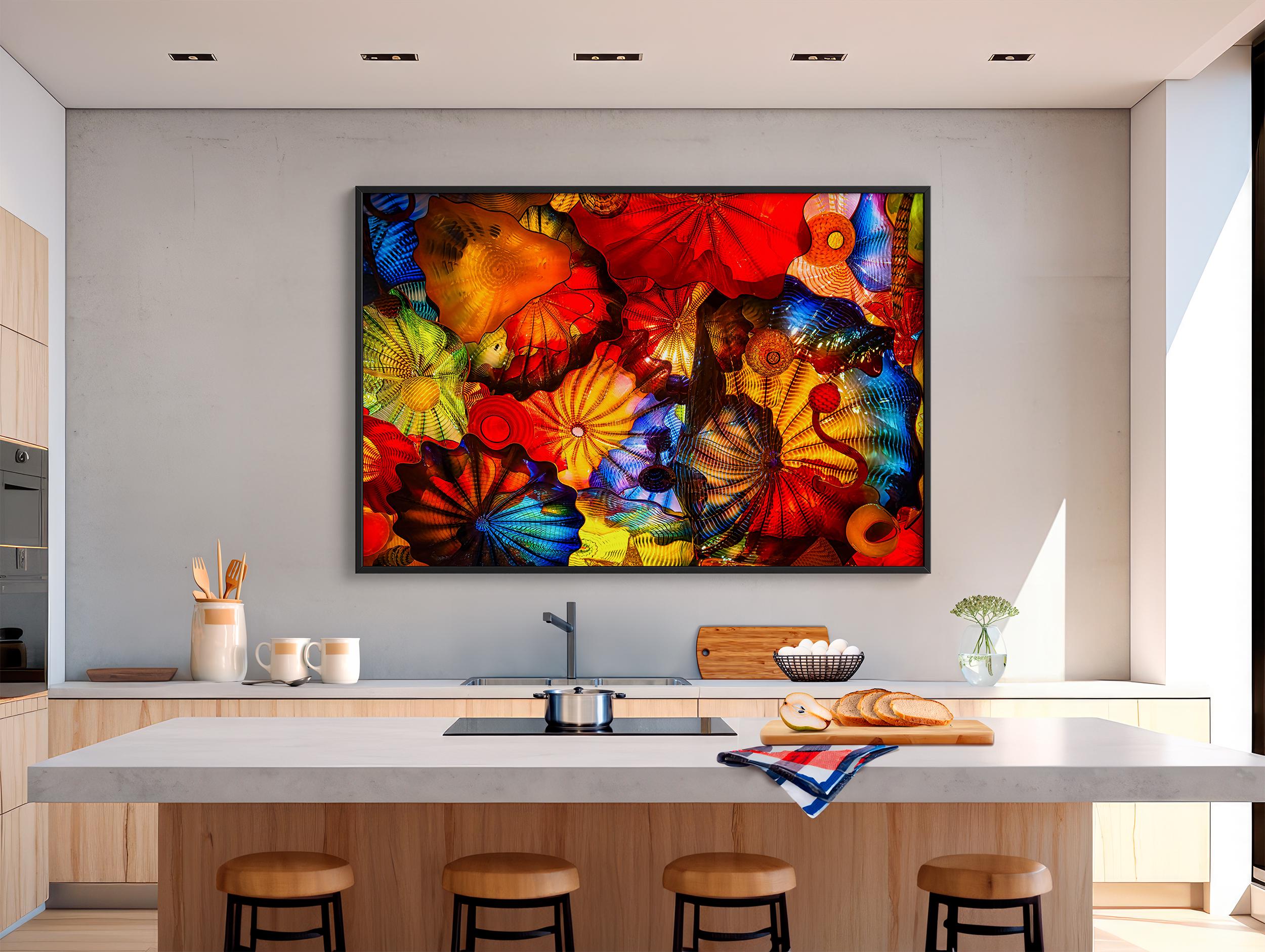 Color Glass Flowers Print, Chihuly Glass Wall Art, Home Decoration, House Warming Gift, Interior Design Ideas, Abstract Art, Urban Art