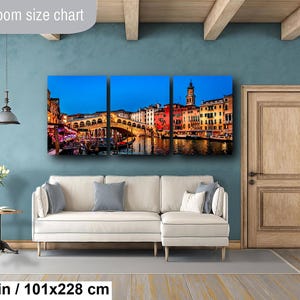 Rialto Bridge Print, Venice Wall Art, Italy Travel Decor, Grand Canal Canvas, Venetian Landmark image 8
