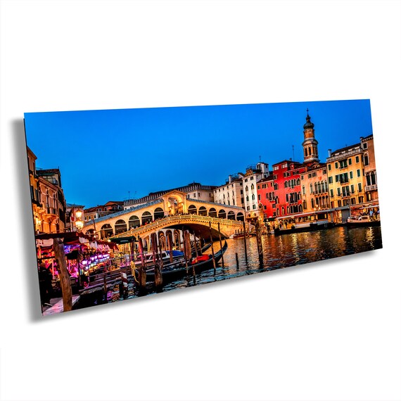 Rialto Bridge Print, Venice Wall Art, Italy Travel Decor, Grand Canal Canvas, Venetian Landmark
