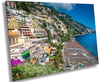 Positano Beach Amalfi Coast Print, Italy Photography, Beachfront Wall Art, Seascape Photo