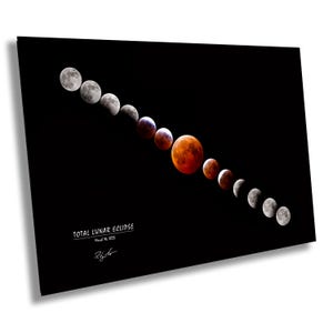Moon Phases Canvas, Lunar Eclipse Style Canvas, Collector Edition, Moon Phases Decor, Moon Canvas, Space Canvas, Home Decor Art, Blood Moon