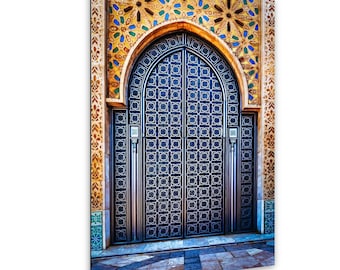 Moroccan Door Print, Ornate Architecture Wall Art, Travel Decor, Boho Home Design