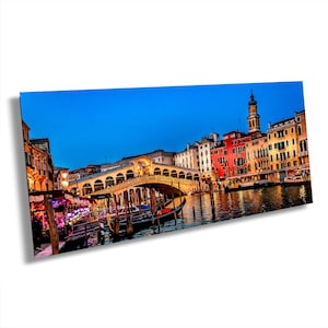 Rialto Bridge Print, Venice Wall Art, Italy Travel Decor, Grand Canal Canvas, Venetian Landmark image 1