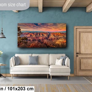 Grand Canyon Print, Sunset Red Rocks, Landscape Canvas Wall Art, Arizona Desert Nature Photography image 14