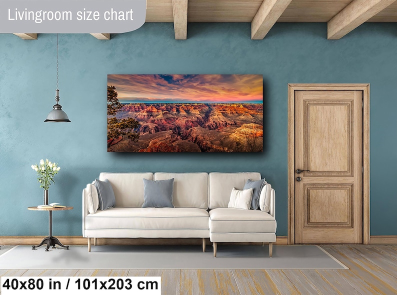 Grand Canyon Print, Sunset Red Rocks, Landscape Canvas Wall Art, Arizona Desert Nature Photography image 14