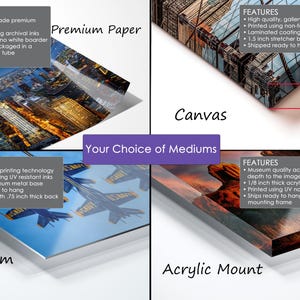 The image is a collage of four different types of wall art, each with its own unique features and characteristics.