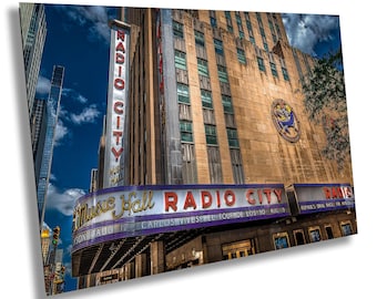 Radio City Print New York Music Hall Art Deco Architecture Wall Canvas