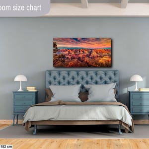 Grand Canyon Print, Sunset Red Rocks, Landscape Canvas Wall Art, Arizona Desert Nature Photography image 6