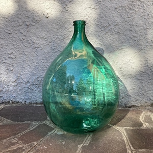 Demijohn 54 liters - glass vase - demijohns - 66 cm XXL - teal blue color - glass vases