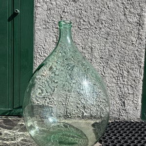 Demijohns 54 liters Italian - clear transparent glass vase 66cm demijohns XXL vintage wine bottle decoration demijohn
