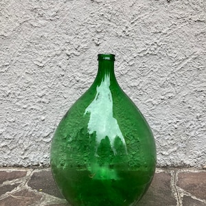 Demijohn 54 liter glass vase green Italian large decor design Vintage wine bottle 54l XXL outdoor decoration image 5