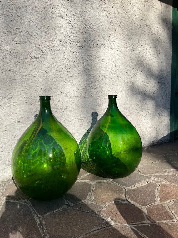 Damigiane 54 litri italiana vaso di vetro verde scuro 66 centimetri  damigiane Bottiglia di vino vintage XXL decorazione demijohn -  Portugal