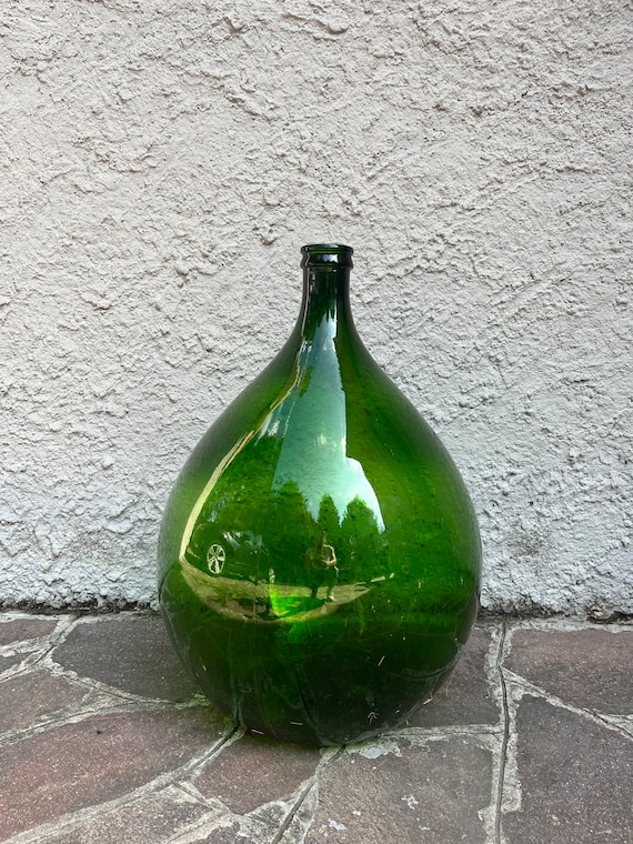 Damigiane 54 litri italiana vaso di vetro verde scuro 66 centimetri  damigiane Bottiglia di vino vintage XXL decorazione demijohn -  Portugal