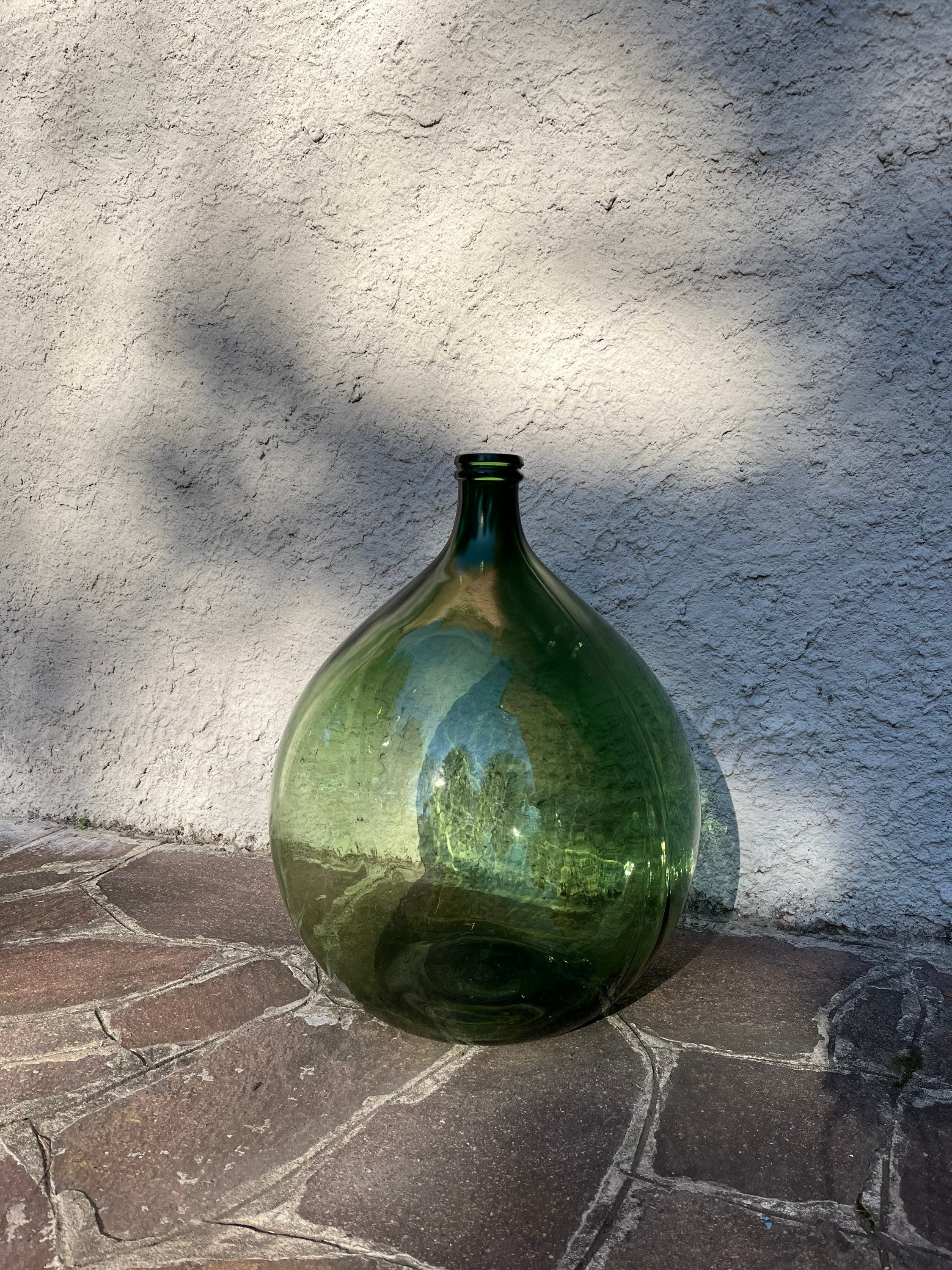 Damigiana 54 litri vaso di vetro verde 54 litri grande arredamento design  Bottiglia di vino vintage 54l XXL decorazione esterna -  Italia