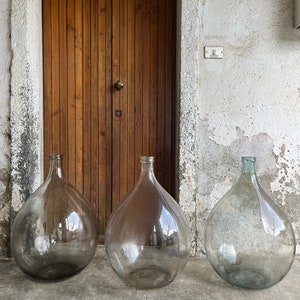 54 litre demijohn / transparent colour - white / floor vase / 54 litres - demijohns glass vase / TRANSPARENT