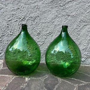 Demijohn 54 Liter Glasgefäß - grün - 54 Liter - groß - Dekor - Design - Vintage Weinflasche 54l XXL Außendekoration