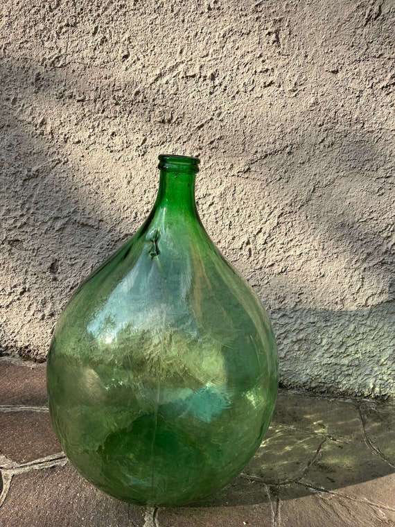 Damigiane 54 litri vaso di vetro verde chiaro vasi di vetro 66 centimetri  damigiane Bottiglia di vino vintage XXL decorazione demijohn -  Italia