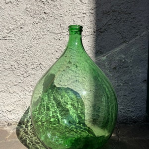 Dame-jeanne 54 litres italien vase en verre vert clair 66cm dame-jeanne XXL décoration bouteille de vin vintage dame-jeanne image 2