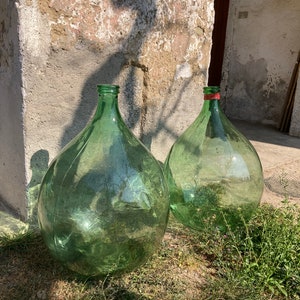 Dame-jeanne 54 litres italien vase en verre vert clair 66cm dame-jeanne XXL décoration bouteille de vin vintage dame-jeanne image 6