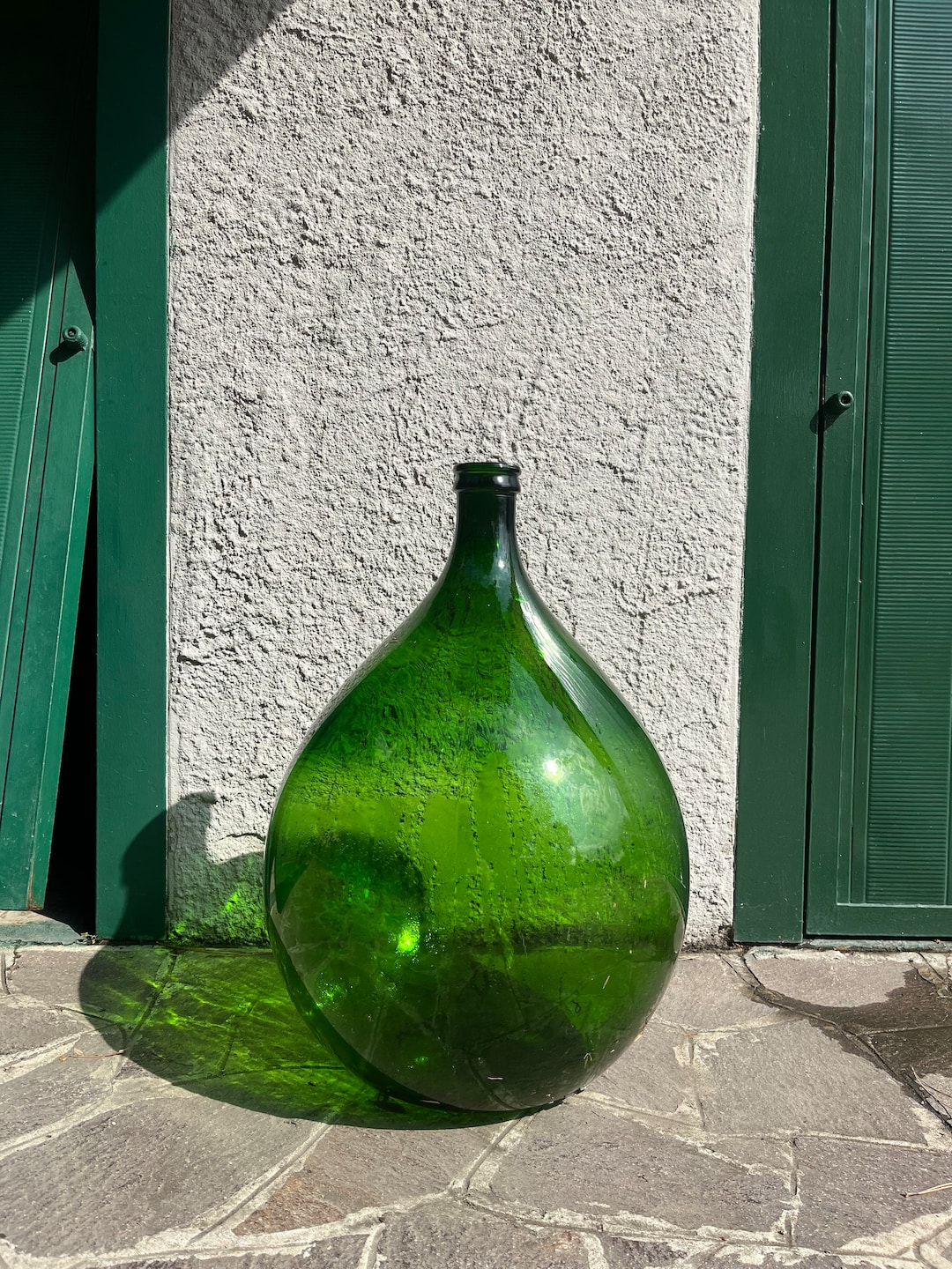 54 Liter Italian Demijohns - Dark Green Glass Jar 66cm Demijohns