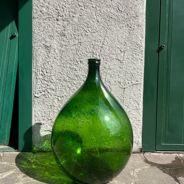 Dames-jeannes 54 litres italien - vase en verre vert foncé 66cm dames-jeannes XXL décoration bouteille de vin vintage dame-jeanne