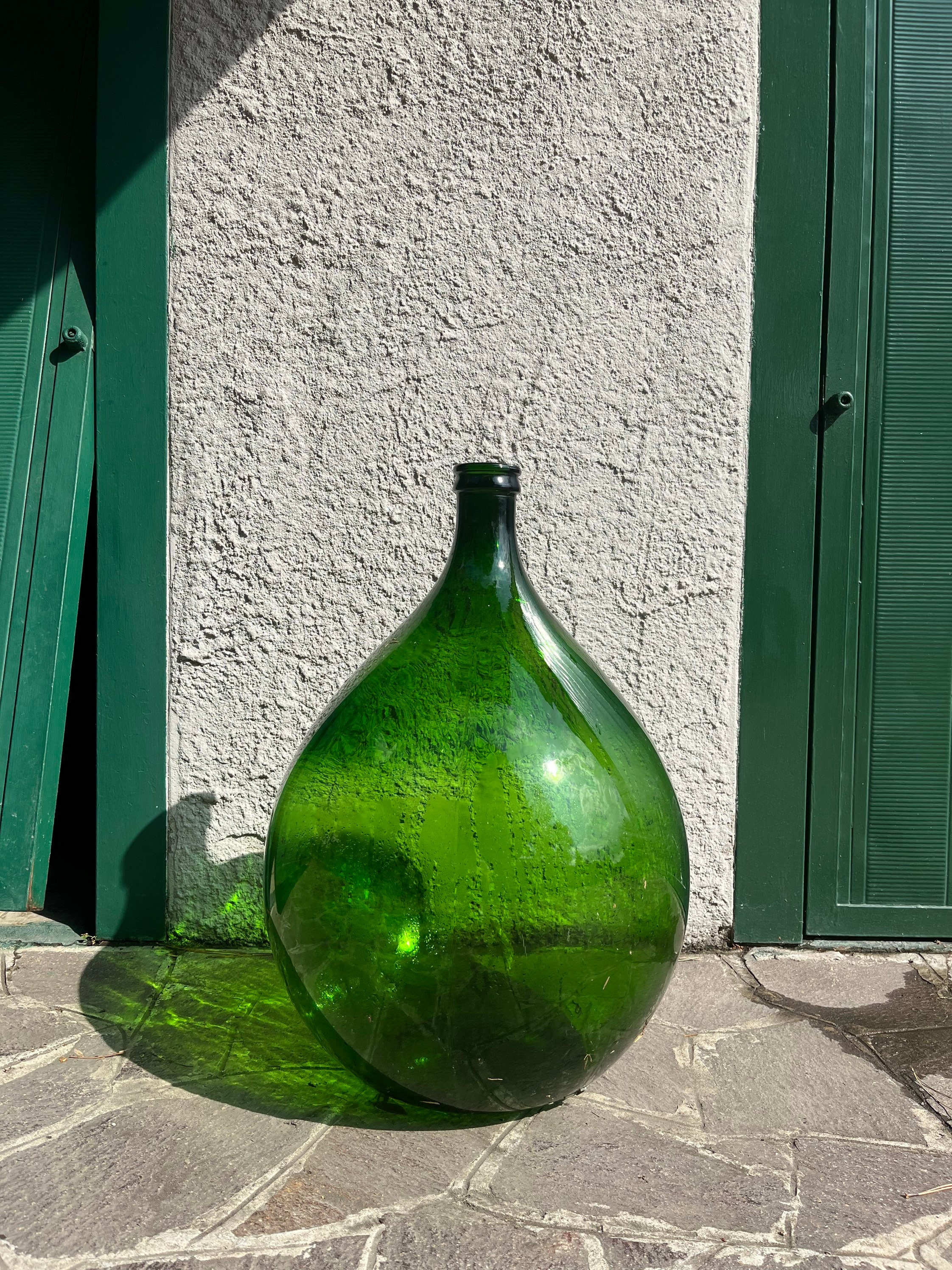Complementi d'Arredo, Vaso damigiana in vetro 34 litri verde