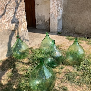 Dame-jeanne 54 litres italien vase en verre vert clair 66cm dame-jeanne XXL décoration bouteille de vin vintage dame-jeanne image 5